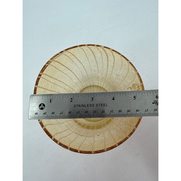 Vinini Disaronno Amber Murano Hand Blown Murano Glass Ice Bucket Stripes - Picture 5 of 8